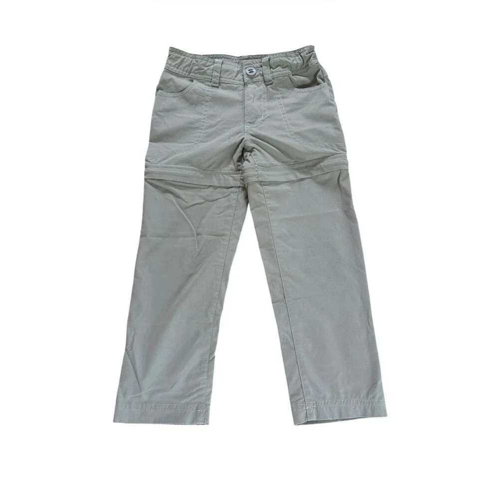 LL Bean Kids Size 4 Trekking Convertible Hiking Pants Size Nylon Stretch Gray